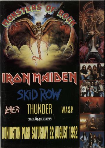 Iron Maiden Monsters Of Rock Tour Programme 1992 UK tour programme
